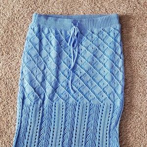 Periwinkle blue knit beachy skirt